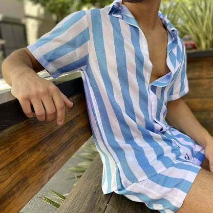 Stylish men's summer set with striped pattern - StripesFresh