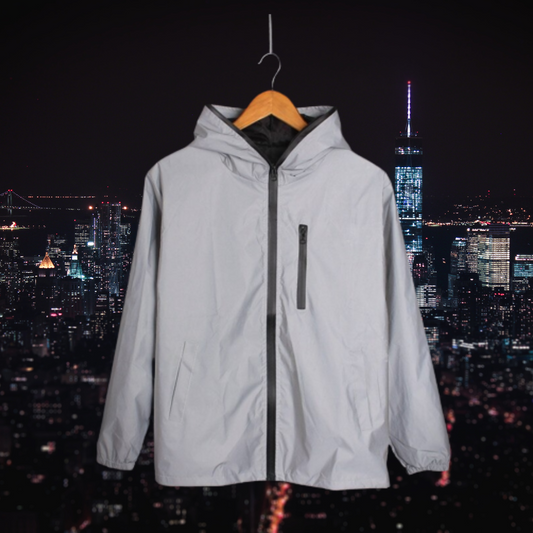 Autumnal reflective ladies' coat-jacket with 3M effect – Leona