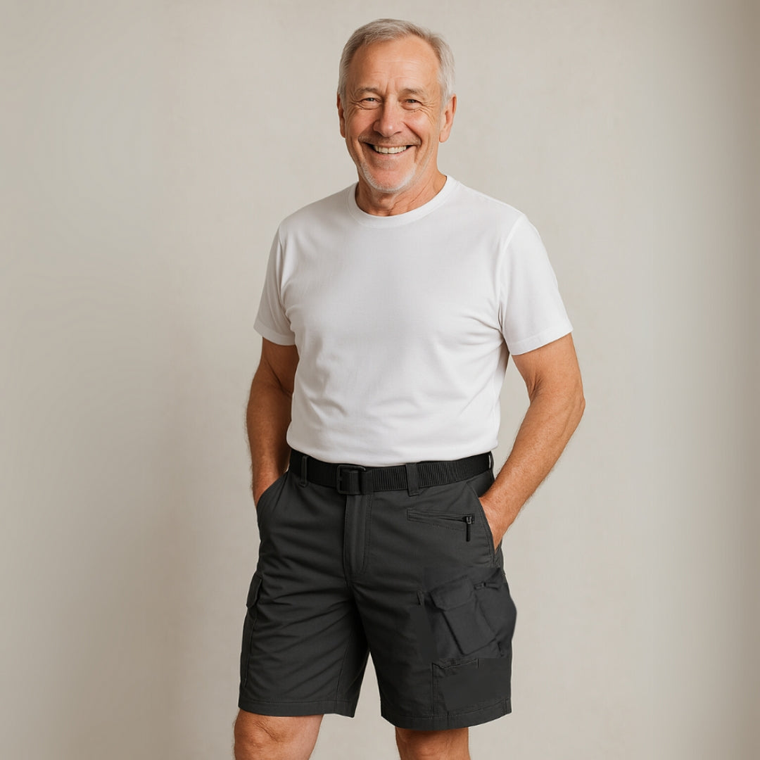 Men's cargo shorts with 7 pockets & free belt – Taro
