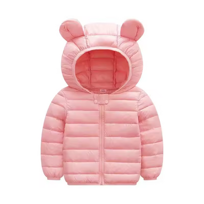 Children's waterproof rain jacket in a down style with cartoon design – Miro