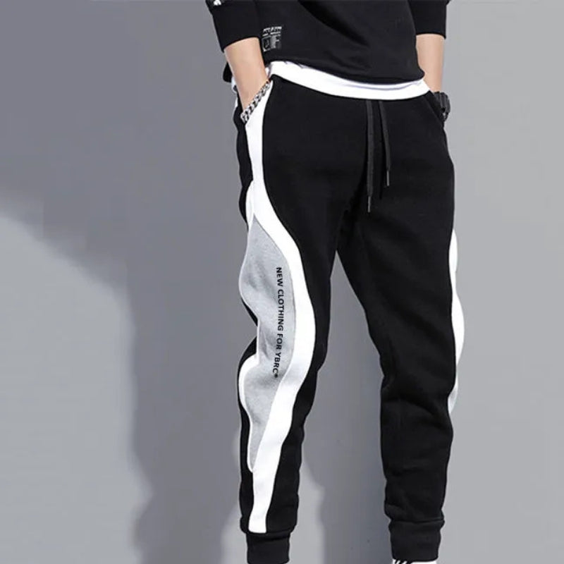 Autumnal men's patchwork joggers with drawstring – Rafael