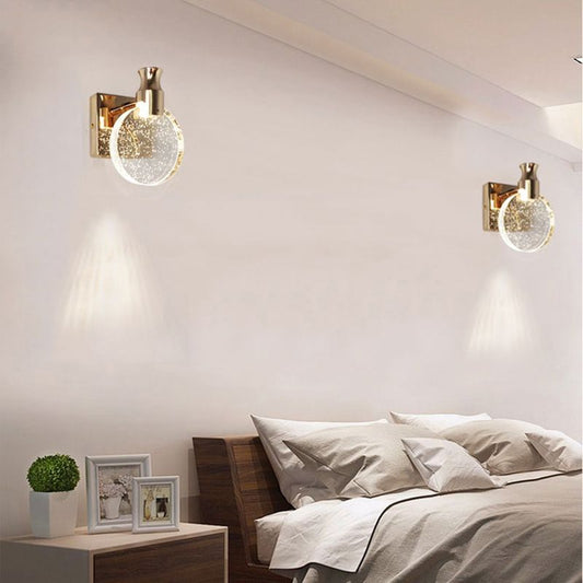 Luxury Round Crystal Wall Lamp – Celestia