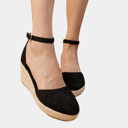 Comfortable women's wedges with adjustable strap & wedge heel – Alina