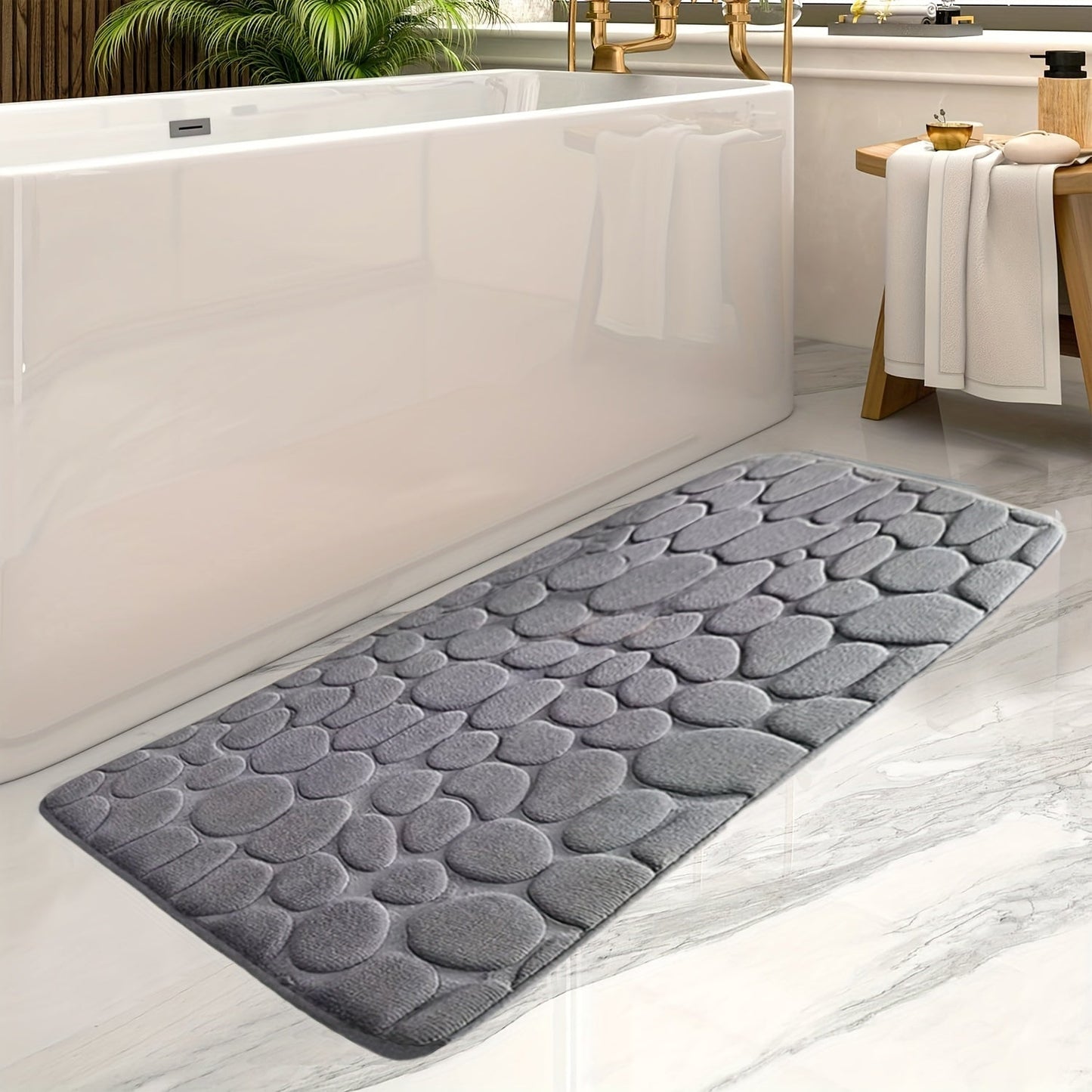 Large Bath Mat with Stripes - Aurora