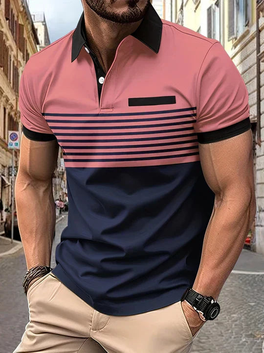 Striped summer polo shirt for men – Damian