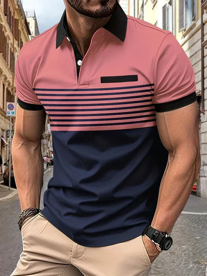 Striped summer polo shirt for men – Damian