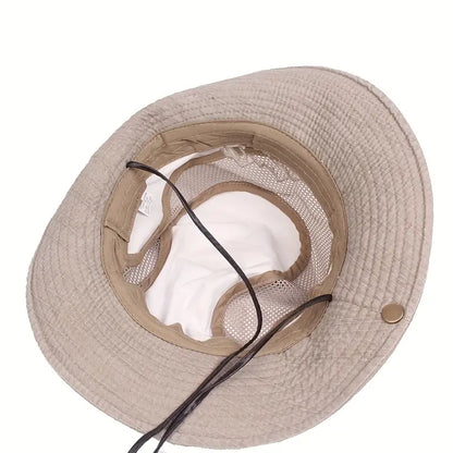 Outdoor sun hat with adjustable straps and wide brim – Solantra