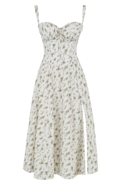 Floral Maxi Dress with Waist Definition - Fleur