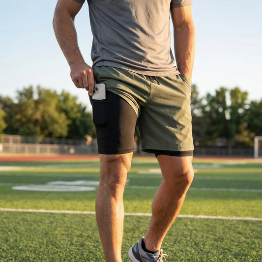 2-In-1 Men's Sport Shorts With Liner - Freddie