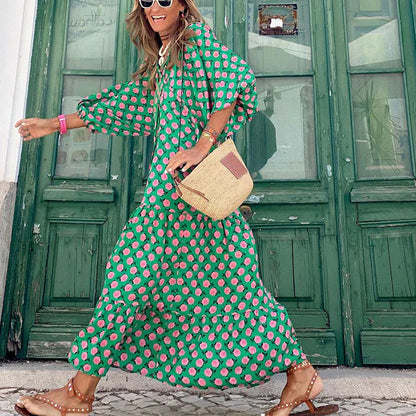 Boho summer dress in Ibiza style with a loose fit – Elira