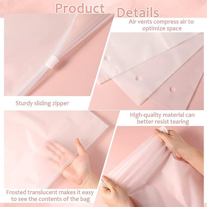 Versatile Frosted Zip Storage Bags – 20-Pack Plastic Garment Protectors (Buy 2 Sets, Get 1 FREE)
