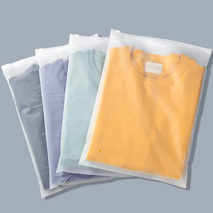 Versatile Frosted Zip Storage Bags – 20-Pack Plastic Garment Protectors (Buy 2 Sets, Get 1 FREE)