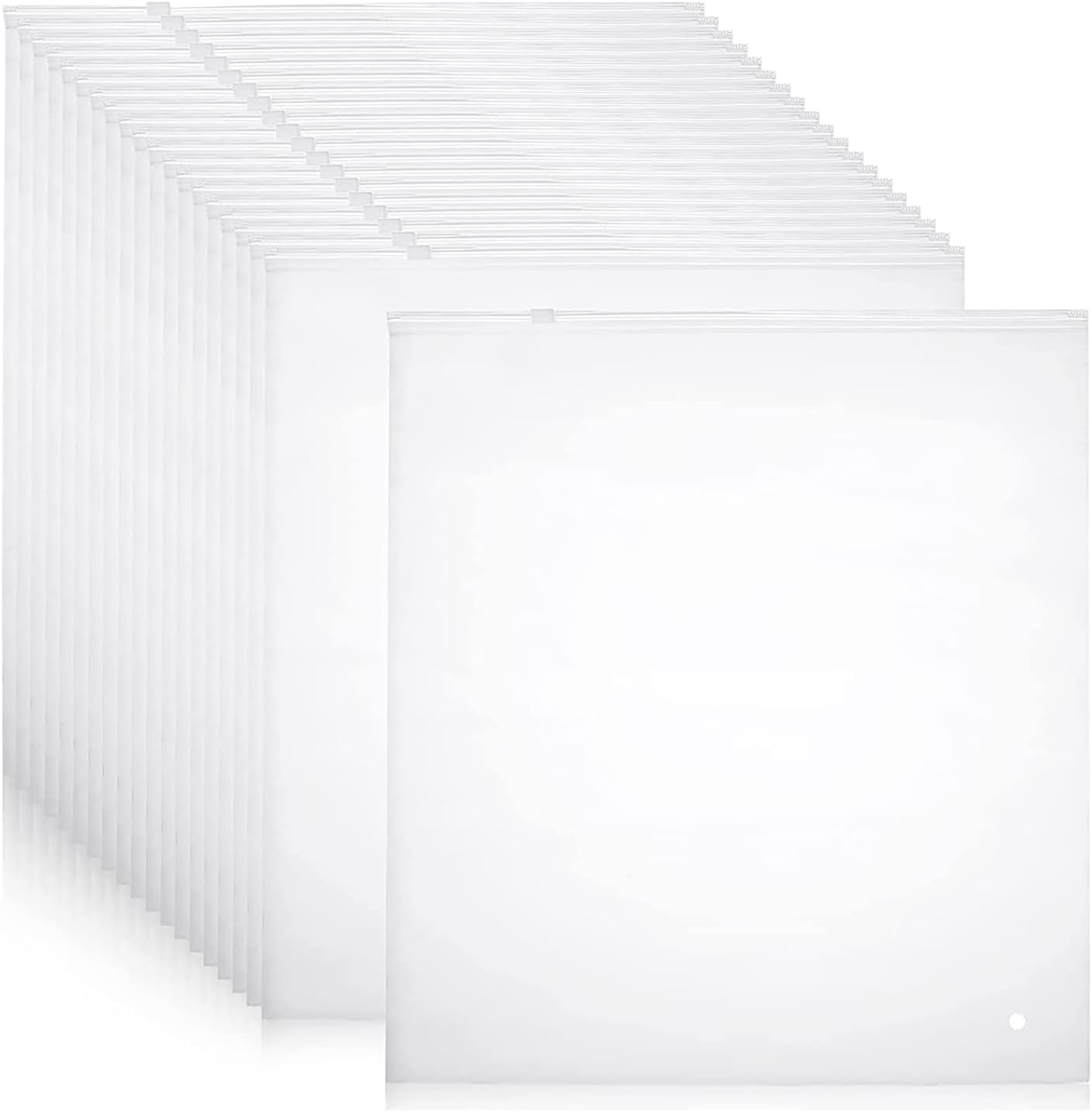 Versatile Frosted Zip Storage Bags – 20-Pack Plastic Garment Protectors (Buy 2 Sets, Get 1 FREE)