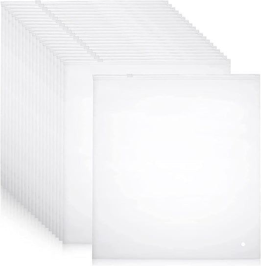Versatile Frosted Zip Storage Bags – 20-Pack Plastic Garment Protectors (Buy 2 Sets, Get 1 FREE)