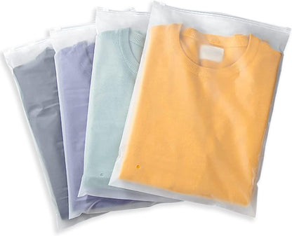 Versatile Frosted Zip Storage Bags – 20-Pack Plastic Garment Protectors (Buy 2 Sets, Get 1 FREE)