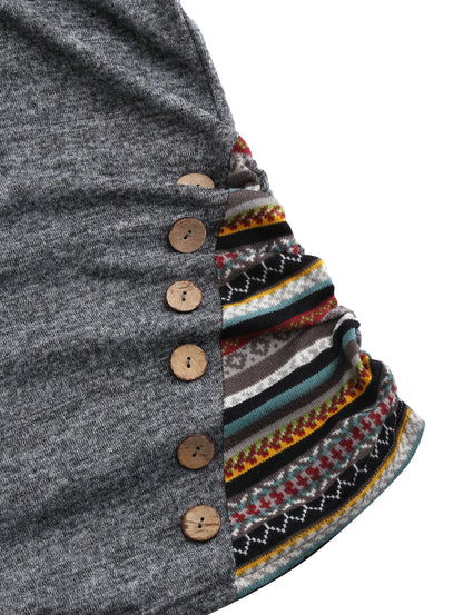 Autumn Ladies' Hooded Sweater with Tribal Pattern – Tavira