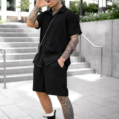 Two-piece summer set for men with shirt and shorts - Milan