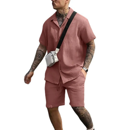 Two-piece summer set for men with shirt and shorts - Milan