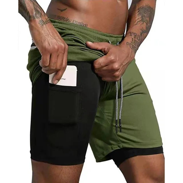 Men's double-layer running shorts – Milan
