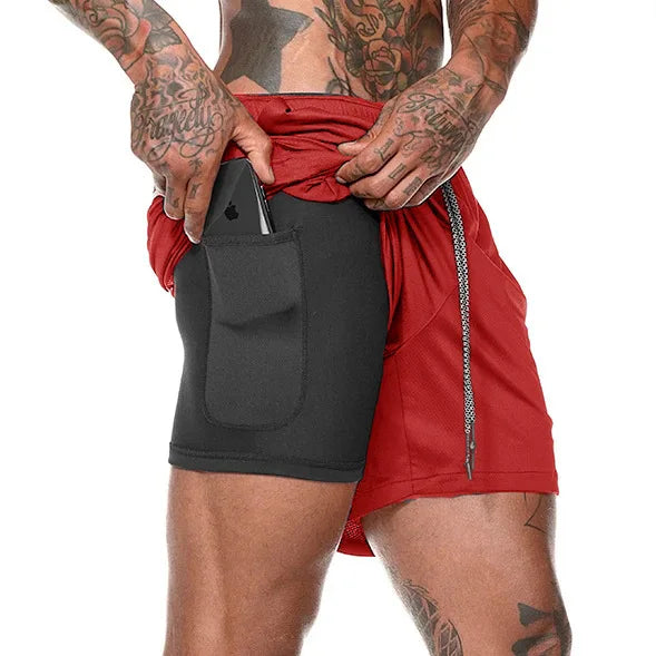 Men's double-layer running shorts – Milan