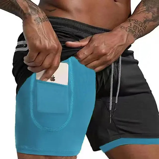 Men's double-layer running shorts – Milan