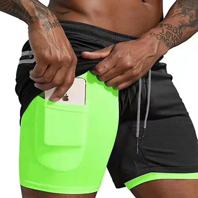 Men's double-layer running shorts – Milan