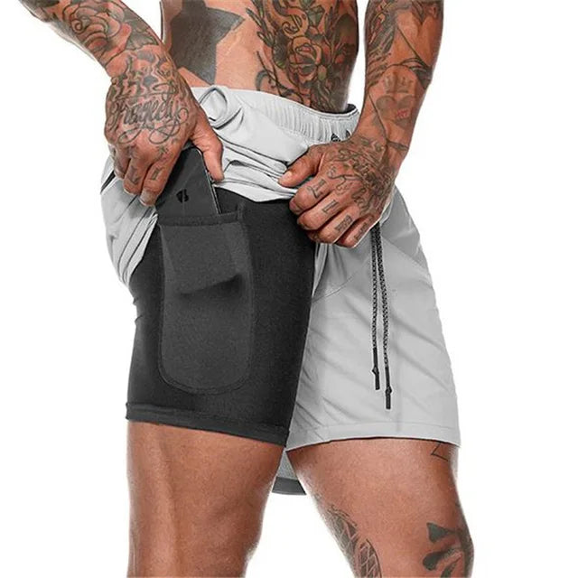 Men's double-layer running shorts – Milan