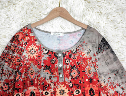Vintage Aztec Print Long Sleeve - Autumn Pattern