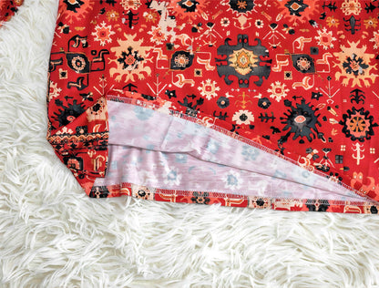 Vintage Aztec Print Long Sleeve - Autumn Pattern