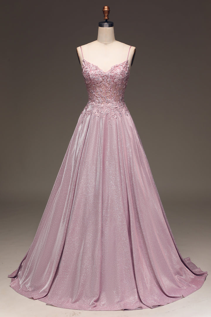 Glistening Blush A-Line Ballgown - Clara