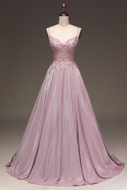 Glistening Blush A-Line Ballgown - Clara