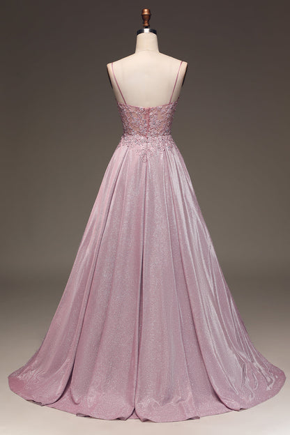 Glistening Blush A-Line Ballgown - Clara