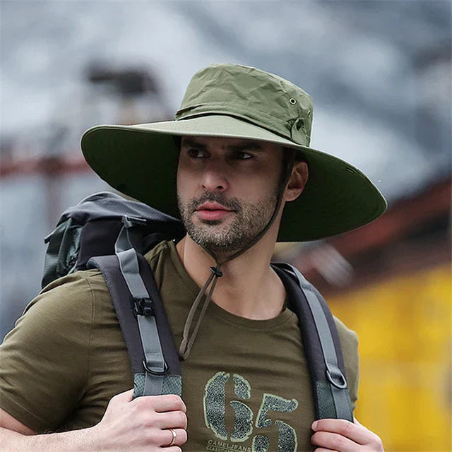 Outdoor summer hat with chin strap and water-repellent fabric – Ranger