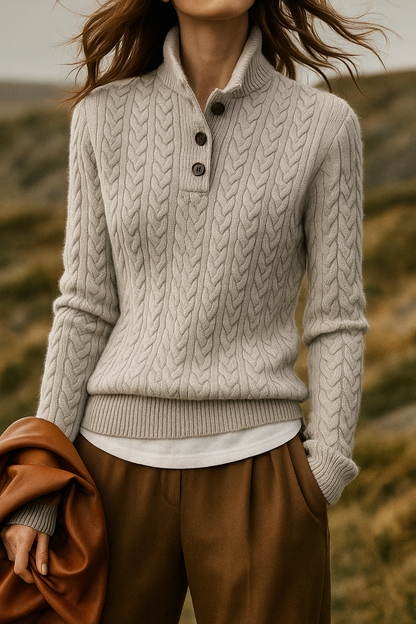 Arden Button-Up Cashmere Sweater 13