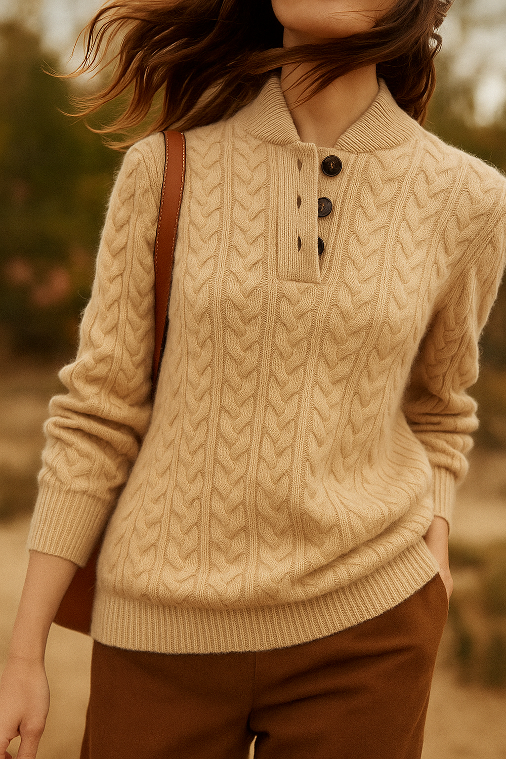 Arden Button-Up Cashmere Sweater 10