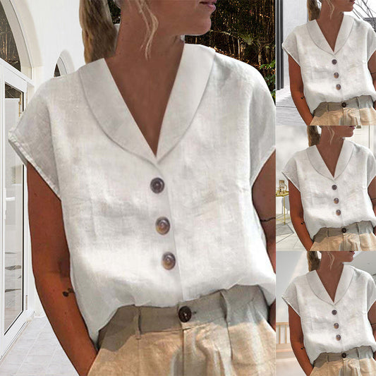 Chic Ladies Blouse with Collar and Buttons - Vivienne