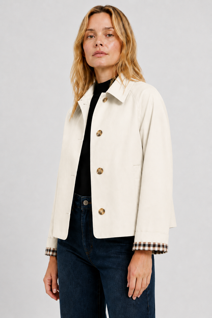 Women's Lightweight Jacket with Relaxed Fit and Vichy Lining 22