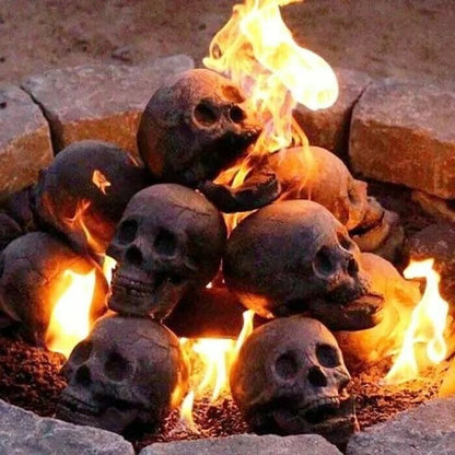 Ceramic Skull Fire Decor — Smoke-Free Flame Accent for Fire Pits 9