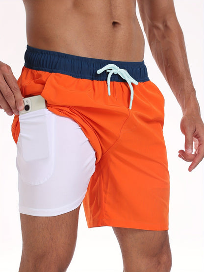 Quick-drying men's swim shorts with stretch & mobile phone pocket – Jonas