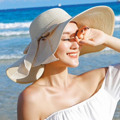Ladies' straw hat with sun protection – Candy