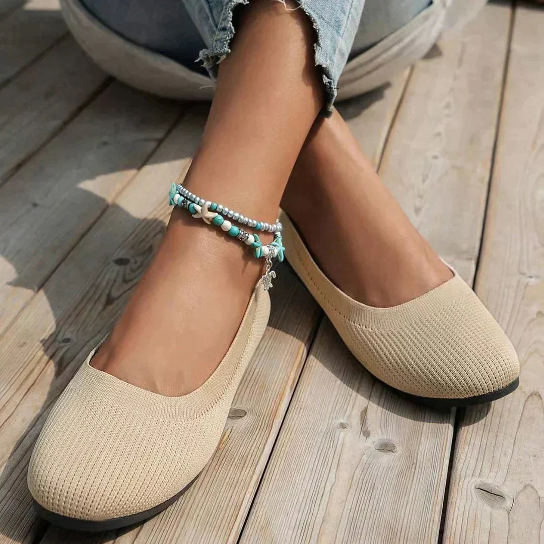 Autumn orthopaedic women's ballet flats with comfort sole & classic design – Mia