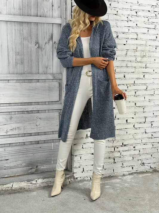 Long women's knitted cardigan for autumn & winter – Elara