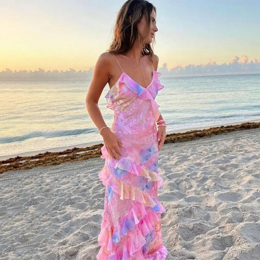 Colourful Summer Dress with Ruffles – Liora