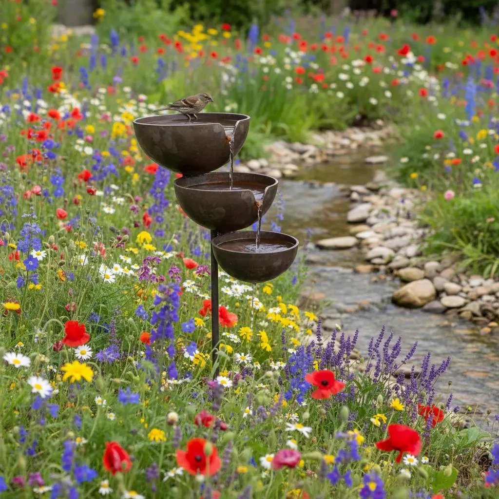Rain Collector Bird Bath - Natural Water Source for Birds & Bees 6