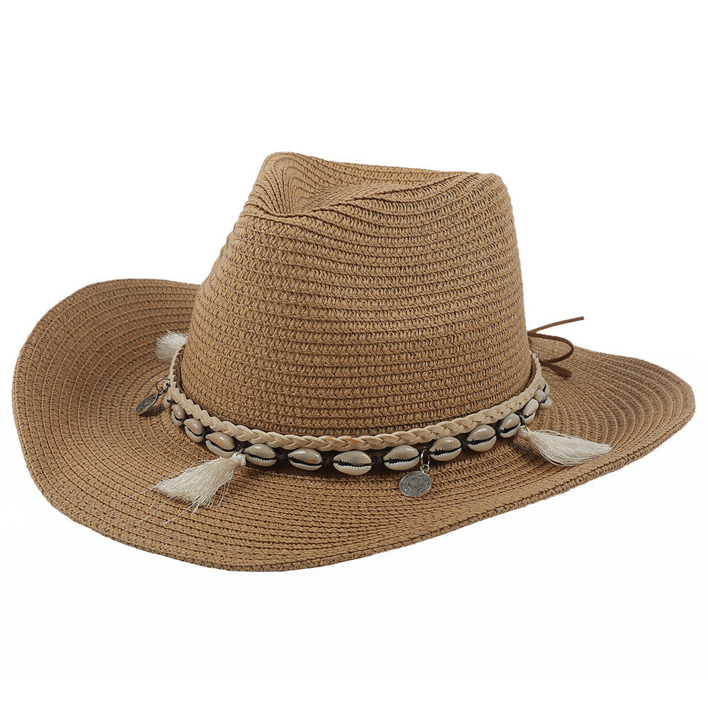 Light summer hat with shells and tassels - Jasmine