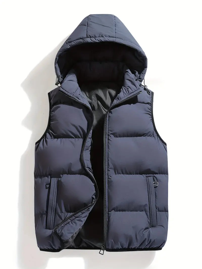 Hard-wearing Padded Men's Gilet with Hood – Leonardo Autumn Edition
