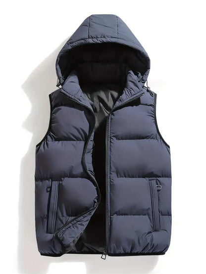 Hard-wearing Padded Men's Gilet with Hood – Leonardo Autumn Edition