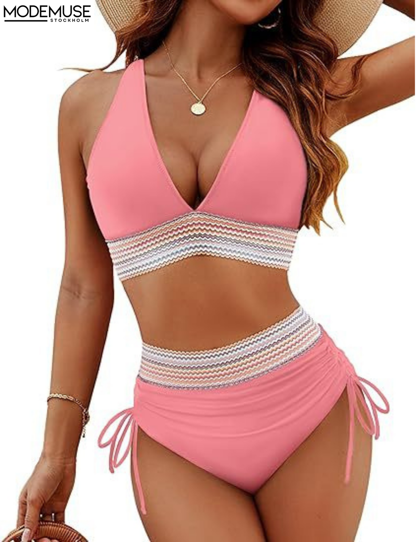 High Waist Trendy Bikini Set - Tessa made of quick-drying fabric