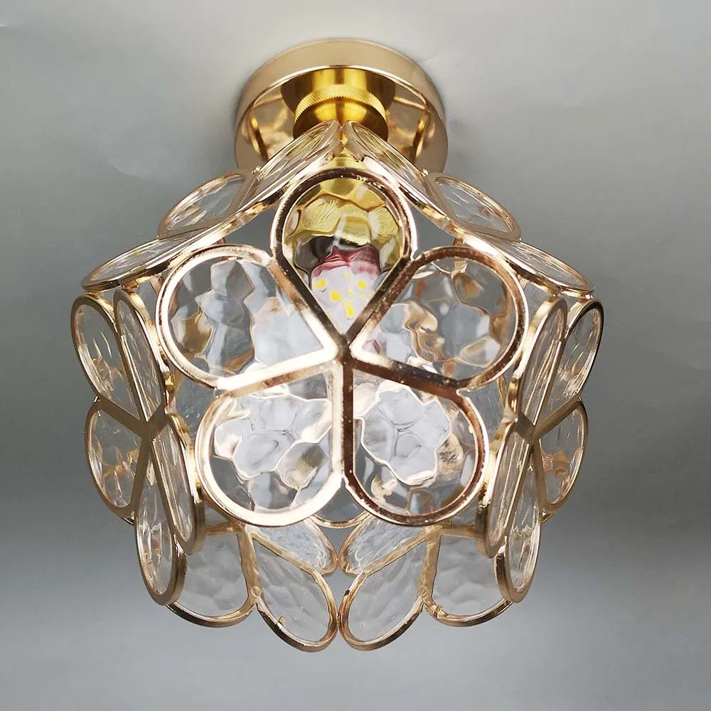 Artistic Glass Ceiling Lamp with Flower Pattern - FlowerHall