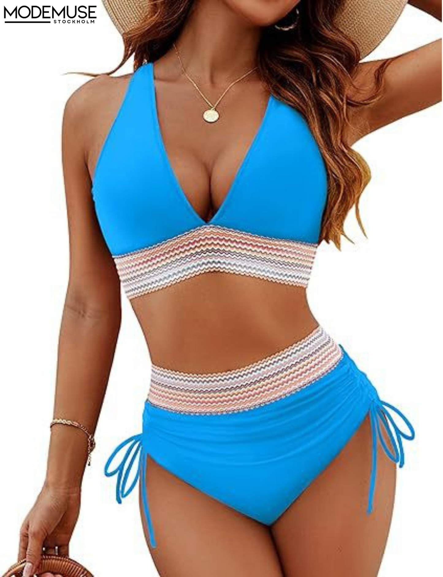 High Waist Trendy Bikini Set - Tessa made of quick-drying fabric